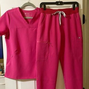 Figs Scrub Set Shocking Pink Casma Yola